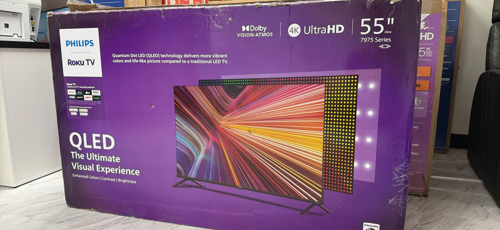 Philips Roku TV 55" QLED 4K Ultra HD Smart TV – Dolby Vision & Dolby Atmos